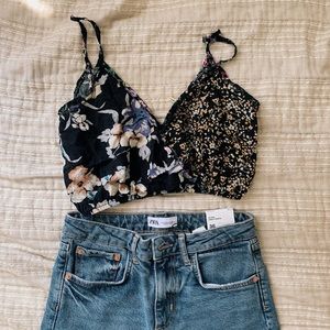 vintage urban renewal floral crop tank